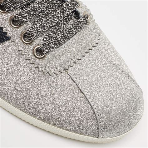 gucci silver glitter web bambi sneakers